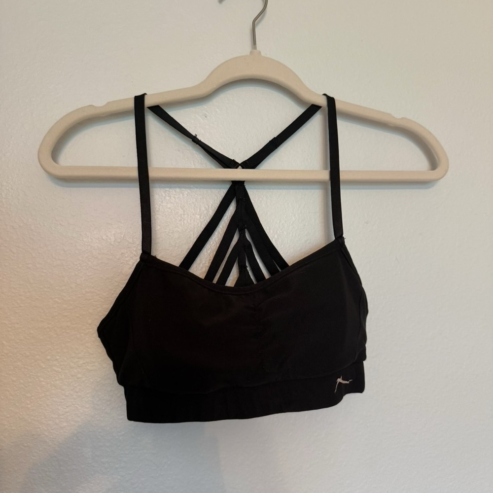 Strappy Black Sports Bra Size XS Support Activewear